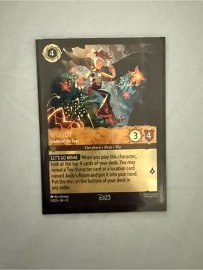 Disney Lorcana Woody – Leader of the Toys D23 promo card